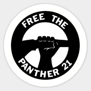 Free The Panther 21 - Retro Button Black and White Magnet