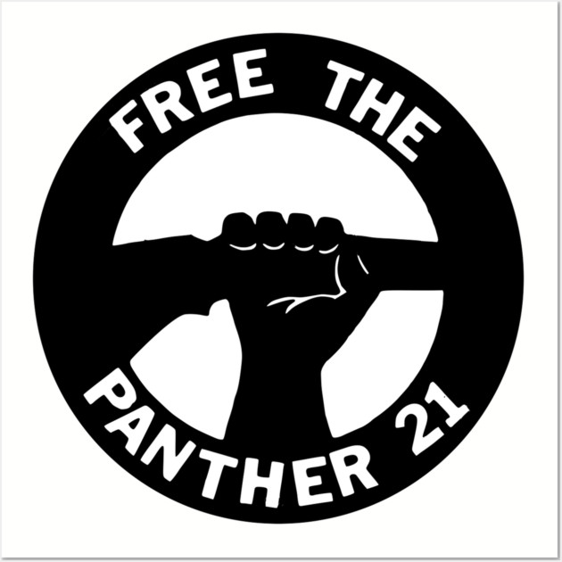 Free The Panther 21 - Retro Button Black and White Wall Art by UrbanLifeApparel