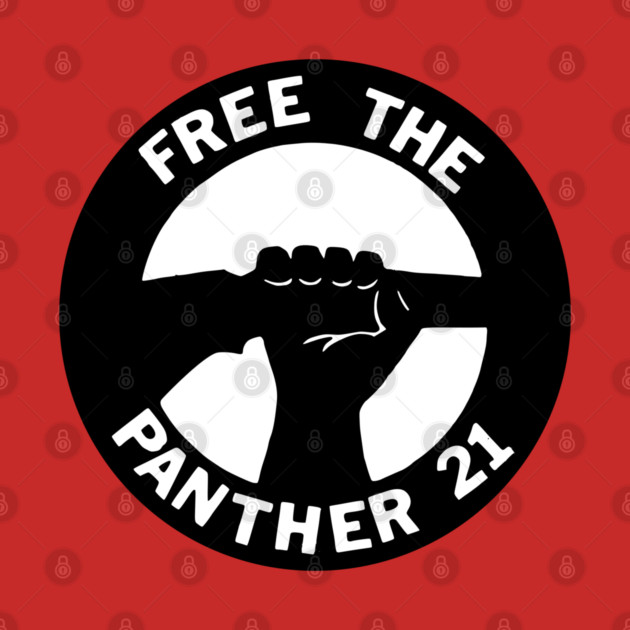 Free The Panther 21 - Retro Button Black and White by UrbanLifeApparel