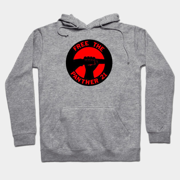 Free The Panther 21 - Retro Button Red Hoodie by UrbanLifeApparel