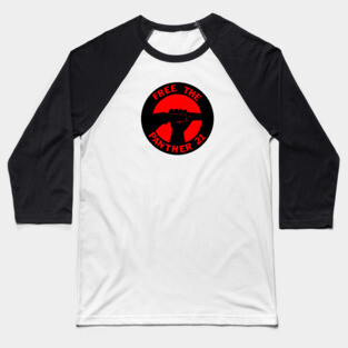 Free The Panther 21 - Retro Button Red Baseball T-Shirt