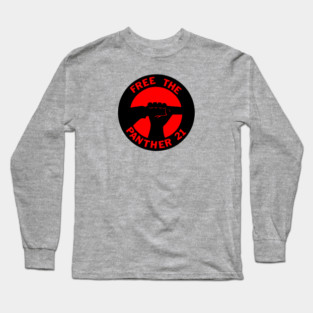 Free The Panther 21 - Retro Button Red Long Sleeve T-Shirt