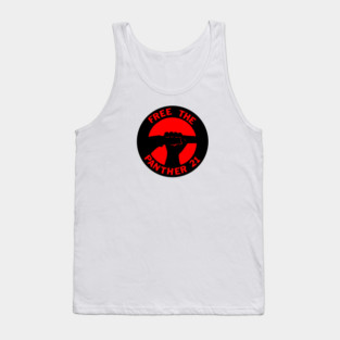 Free The Panther 21 - Retro Button Red Tank Top