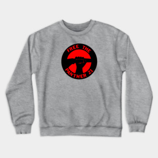 Free The Panther 21 - Retro Button Red Crewneck Sweatshirt