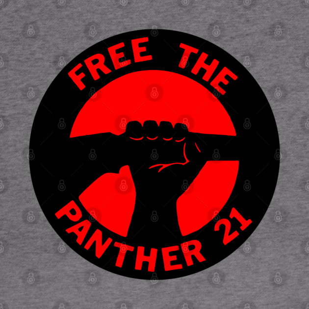 Free The Panther 21 - Retro Button Red by UrbanLifeApparel