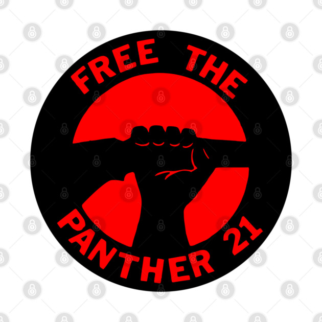 Free The Panther 21 - Retro Button Red by UrbanLifeApparel