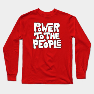 Power To The People - Retro White Long Sleeve T-Shirt