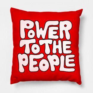 Power To The People - Retro White Pillow