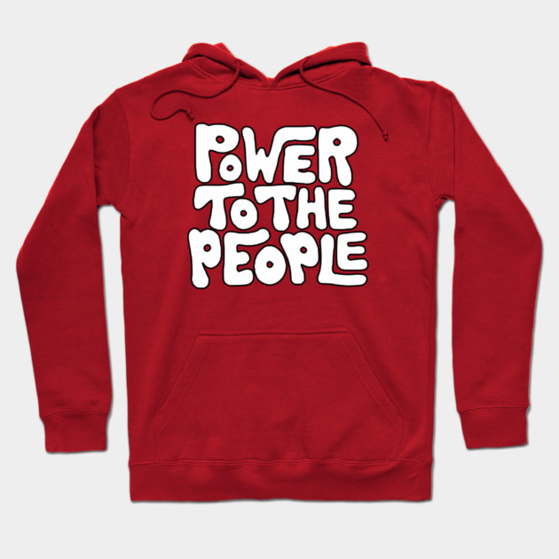 Power To The People - Retro White Hoodie by UrbanLifeApparel