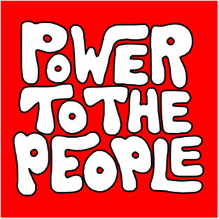 Power To The People - Retro White Posters and Art