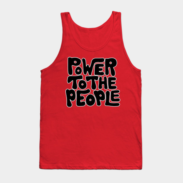 Power To The People - Retro Black Tank Top by UrbanLifeApparel