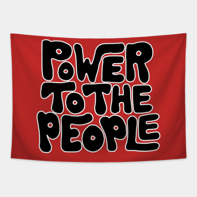 Power To The People - Retro Black Tapestry by UrbanLifeApparel