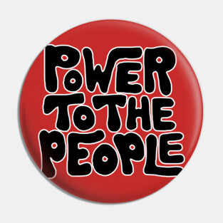 Power To The People - Retro Black Pin