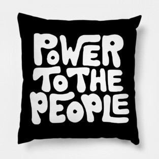Power To The People - Retro Plain White Pillow