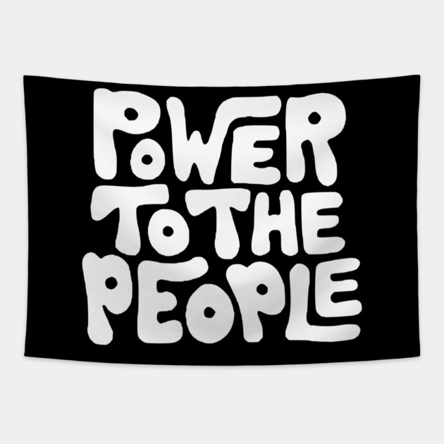 Power To The People - Retro Plain White Tapestry by UrbanLifeApparel