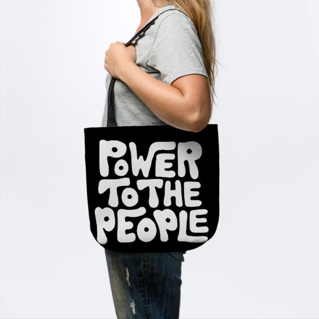 Power To The People - Retro Plain White by UrbanLifeApparel