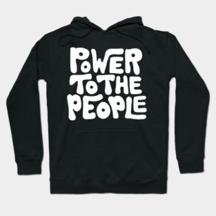 Power To The People - Retro Plain White Hoodie