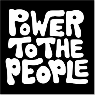 Power To The People - Retro Plain White Posters and Art