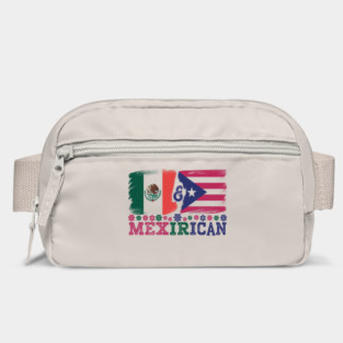 Mexirican Flag Design, Half Puerto Rican, Half Mexican with Puerto Rico Flag Bag