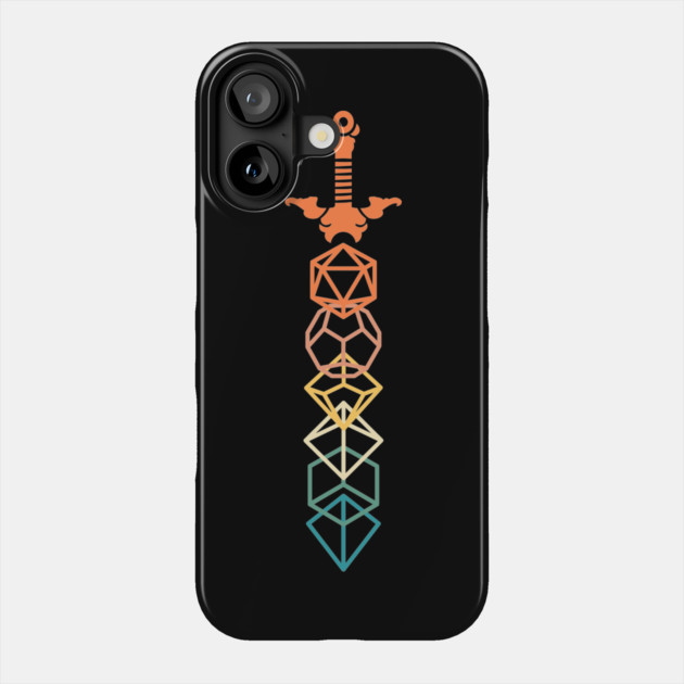 Retro Minimalist RPG Dice Sword Phone Case by Dungeon Market