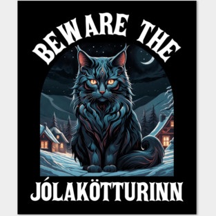 Beware The Jolakotturinn Yule Cat Icelandic Christmas Norse Posters and Art