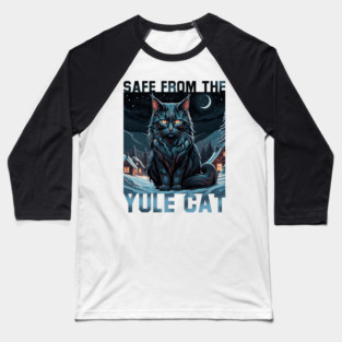 Safe from the Yule Cat Christmas Icelandic Iceland Folklore Baseball T-Shirt