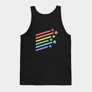 Retro Minimalist RPG Dice Rainbow Tank Top