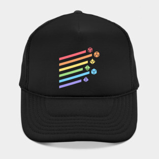 Retro Minimalist RPG Dice Rainbow Hat