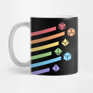 Retro Minimalist RPG Dice Rainbow Mug