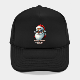 Merry Christmas Bruh - Cool Black Santa Hat