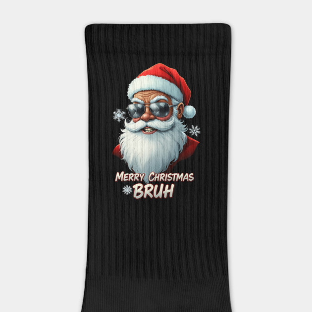 Merry Christmas Bruh - Cool Black Santa by UrbanLifeApparel