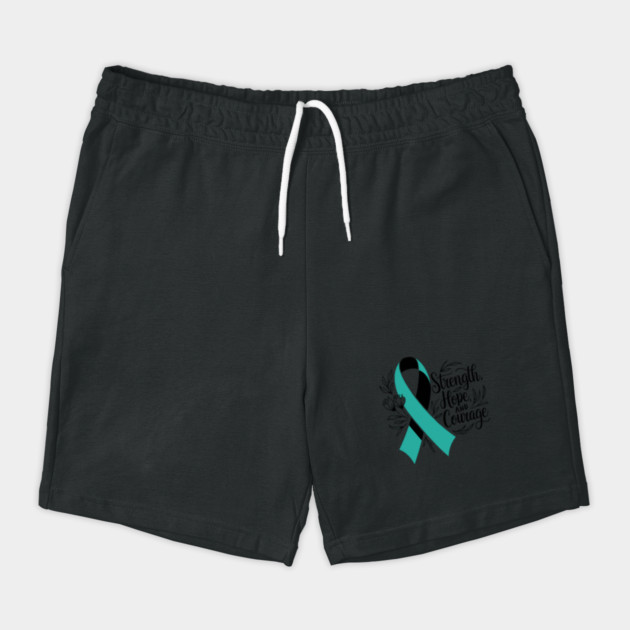 Ovarian Cancer Awareness, Support Fighters, Warriors, Survivors with Teal Ribbon Designs by Pixel Threads 