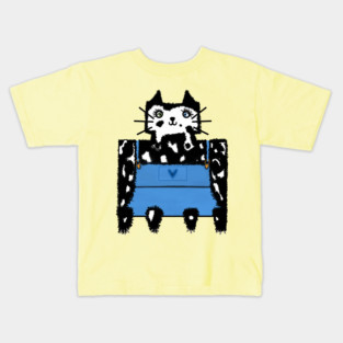 Cow Cat in Overalls Kids T-Shirt