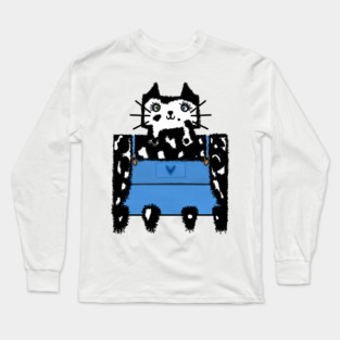 Cow Cat in Overalls Long Sleeve T-Shirt