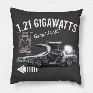 Back to the Future 1.21 Gigawatts DeLorean Car Pillow