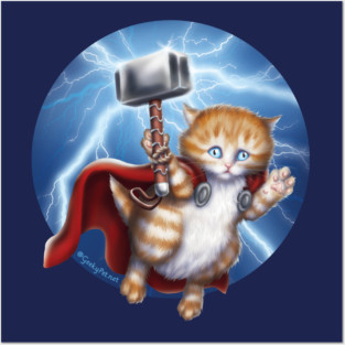 Kitten God of Thunder Posters and Art