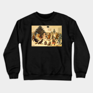 Louis Wain Christmas Party Dancing Cats Crewneck Sweatshirt