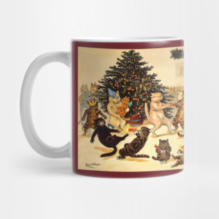 Louis Wain Christmas Party Dancing Cats Mug