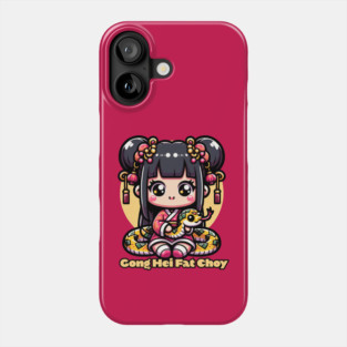 Kawaii Chinese New Year Snake and Girl Phone Case