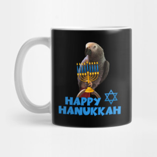Einstein parrot Happy Hanukkah Mug