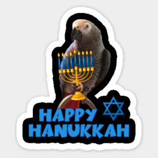 Einstein parrot Happy Hanukkah Sticker