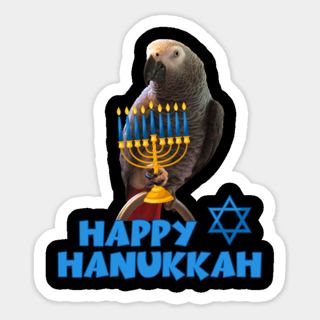 Einstein parrot Happy Hanukkah Magnet by Einstein Parrot