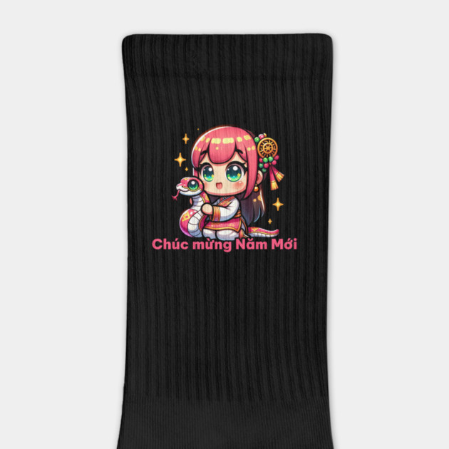 Kawaii Vietnamese New Year Girl & Snake by HolidayBug