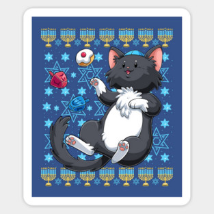 Hanukkah Cat Sticker
