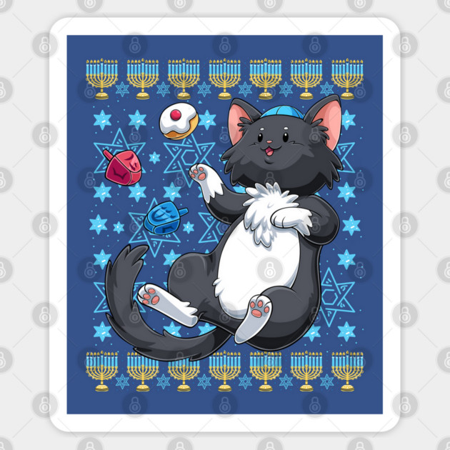 Hanukkah Cat Sticker by GoshWow®