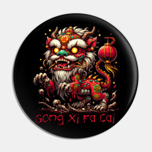 Zombie Chinese New Year Lion Pin