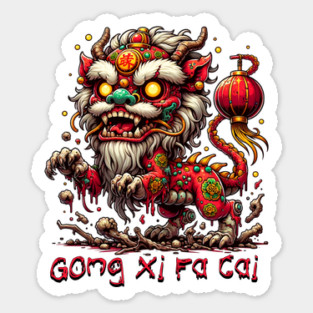 Zombie Chinese New Year Lion Sticker