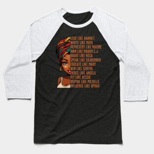 Women of Black History, Powerful Black Women, Black History Baseball T-Shirt