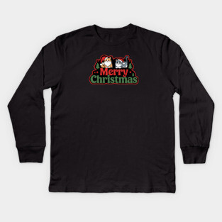 Merry Christmas with Cats Kids Long Sleeve T-Shirt