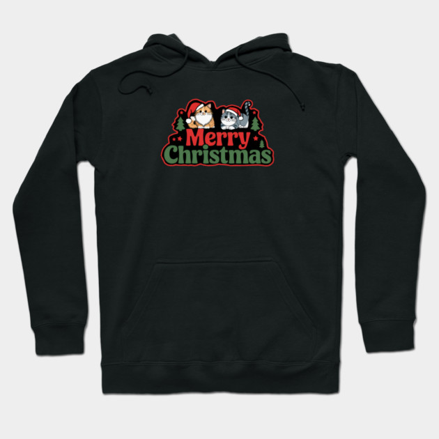 Merry Christmas with Cats Hoodie by Pete the Cat Guy